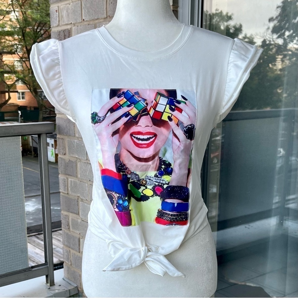 Why Dress Rubik’s Cube Nails Crop Top Size S